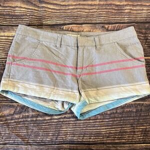Billabong Womens Shorts Size 7 Striped Print Low Rise Surfer